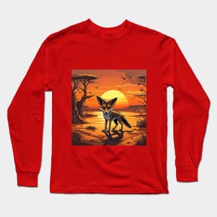 Cute wolf coyote in the sunset gift ideas Long Sleeve T-Shirt